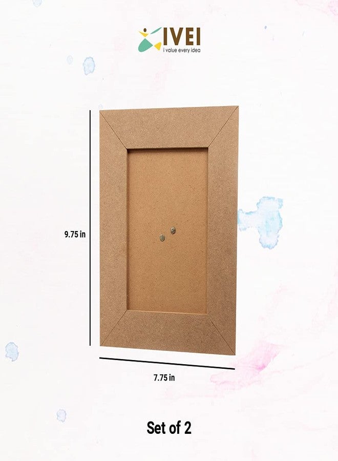 IVEI إطار صور بسيط من خشب MDF معاد تدويره من IVEI - مناسب للأنشطة الفنية - فن الديكوباج (مقاس الصور: 7 بوصات × 5 بوصات) - طقم من قطعتين - Image 4